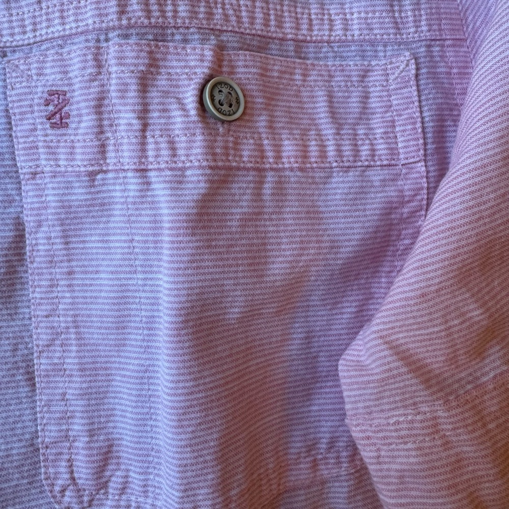 Izod Saltwater Pink Men’s 100% Cotton Button Down Beach Short Sleeve Shirt Small - Picture 4 of 10